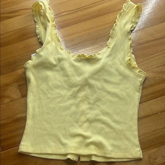 Self Esteem Yellow Ruffled Tank Top - Picture 3 of 3